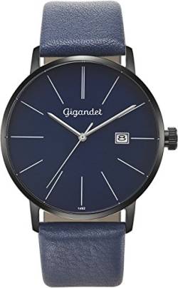 Gigandet Herren-Armbanduhr Minimalism Quarz Analog Leder blau G42-010 von Gigandet