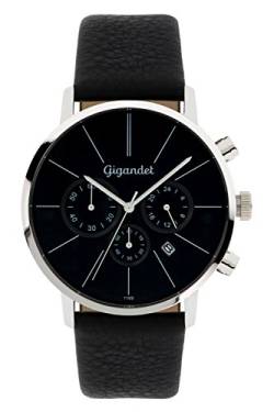 Gigandet Herren-Armbanduhr schwarz Chronograph Quarz Analog Leder G32-002 von Gigandet