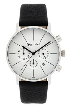 Gigandet Minimalism Herren-Armbanduhr Chronograph Quarz Analog Leder schwarz G32-001 von Gigandet