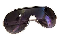 Gil-Design Weiße Sonnenbrille Pilotenbrille Brille Pornobrille Damen Herren M 6 von Gil-Design