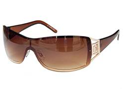 Sonnenbrille Damenbrille Brille Monoglas Moderner Style Damen M 41 (Gold Braun) von Gil SSC