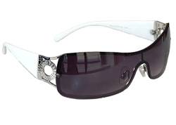 Sonnenbrille Damenbrille Schwarz Brille Monoglas Sportlicher Style Damen M 34 (Weiß Silber) von Gil SSC