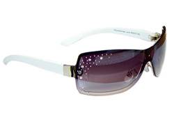 Sonnenbrille Damenbrille mit Strasssteinen Brille Monoglas Sportlicher Style Damen M 33 (Weiß Silber.) von Gil SSC