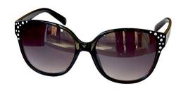 Stylische Damenbrille Sonnenbrille Pornobrille mit Strass-Steinen Brille Style Damen M 37 (Schwarz) von Gil SSC