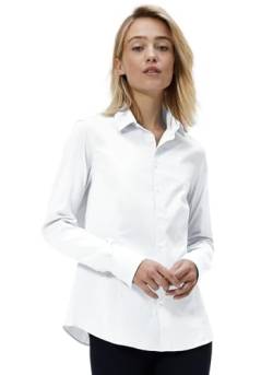 Gilby Park Madison - Hemd Bluse Damen Winter Regular fit Weiß XS - Elegante Freizeit Damenbluse und Festliche Langarm Hemdbluse - Bügelleichte Stretch Baumwolle von Gilby Park