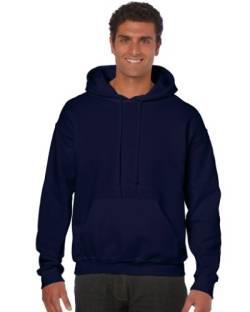 GILDAN Herren Adult 50/50 Cotton/Poly. Hooded Sweat Sweatshirt, Blau (Navy), Large (Herstellergröße: L) von Gildan