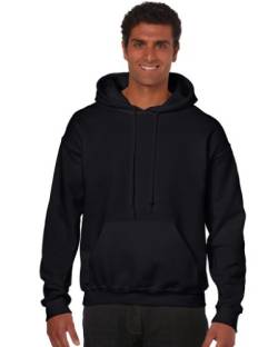 GILDAN Herren Adult 50/50 Cotton/Poly. Hooded Sweat Sweatshirt, Schwarz (Black), Medium (Herstellergröße: M) von Gildan