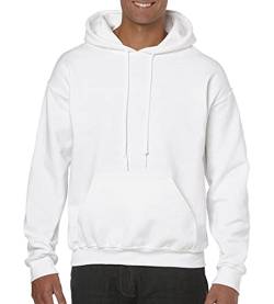 GILDAN Herren Adult 50/50 Cotton/Poly. Hooded Sweat Sweatshirt, Weiß (White), Medium (Herstellergröße: M) von Gildan