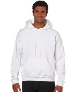 GILDAN Herren Adult 50/50 Cotton/Poly. Hooded Sweat Sweatshirt, Weiß (White), X-Large (Herstellergröße: XL) von Gildan