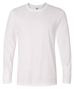 GILDAN Herren Soft Style L/Sleeve T-Shirt, weiß, M von Gildan