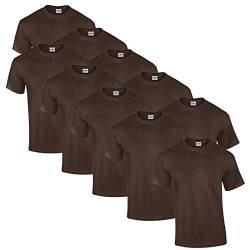 Gildan 10 T Shirts Heavy Cotton M L XL XXL 3XL 4XL 5XL Diverse Farben auswählbar, 10x Dark Chocolate + 1 HL-Kauf Block, XL von Gildan