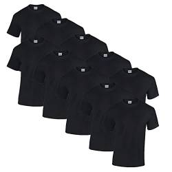 Gildan 10 T Shirts Heavy Cotton M L XL XXL 3XL 4XL 5XL Diverse Farben auswählbar, 10x Schwarz + 1 HL-Kauf Block, 3XL von Gildan