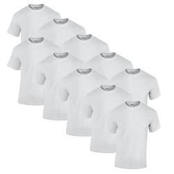 Gildan 10 T Shirts Heavy Cotton M L XL XXL 3XL 4XL 5XL Diverse Farben auswählbar, 10x Weiss + 1 HL-Kauf Block, 5XL von Gildan