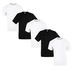 Gildan 5 Stück Heavy Cotton T-Shirt Herren Shirt S - 3XL Schwarz WeiÃŸ (M, 3Weiss/2Schwarz) von Gildan