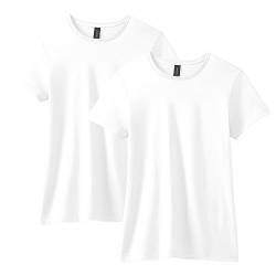 Gildan Damen Softstyle Baumwoll, Stil G64000l, Multipack T-Shirt, Weiß, Groß (2er Pack) von Gildan