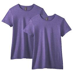 Gildan Damen Softstyle Baumwolle Style G64000l 2er Pack T-Shirt, Erikaviolett, Mittel von Gildan