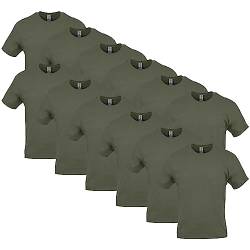 Gildan Damen T-Shirt aus schwerer Baumwolle, Stil G5000, Multipack, Milit rgr n (12er-Pack), M von Gildan