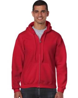 Gildan Heavy Blend Erwachsenen Kapuzen Sweatjacke 18600, Red, M von Gildan