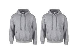 Gildan HeavyBlend, Hooded Sweatshirt S,2X Sportgrey & 1 HLKauf Block von Gildan