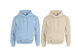 Gildan HeavyBlend, Hooded Sweatshirt XL, 1x Light Blue, 1x Sand& 1 HLKauf Block von Gildan