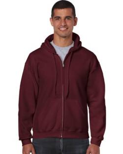 Gildan Heavyweight Full Zip Hooded Sweat L,Maroon von Gildan