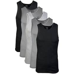 Gildan Herren A-Shirt Tanks, Multipack, Style G1104 Unterhemd, Schwarz/Sport Grey/Charcoal (5er-Pack), XL von Gildan