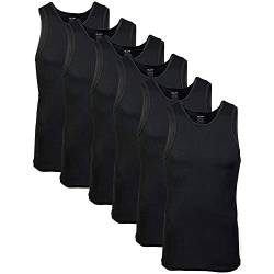 Gildan Herren A-Shirt Tanks Unterwäsche, Schwarz (6er-Pack), Mittel von Gildan