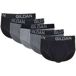 Gildan Herren Baumwoll-Stretch Slip, Black Soot/Heather Dunkelgrau/Grau Flanell (5er-Pack), Large von Gildan