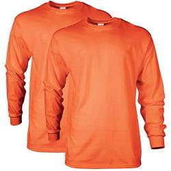Gildan Herren Baumwolle G2400 T-Shirt, Orange (2er-Pack), Mittel von Gildan