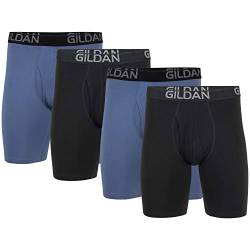 Gildan Herren Boxershorts, Baumwolle, Stretch, Multipack Retroshorts, Black Soot/Slate Blue (4-Pack), X-Large (4er Pack) von Gildan