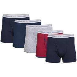 Gildan Herren Boxershorts, kurzes Bein, Multipack Retroshorts, Navy/Heather Navy/Sport Grey/Dot/Navy (5er-Pack), Medium von Gildan