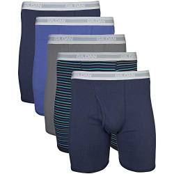Gildan Herren Boxershorts mit normalem Bein, Multipack Retroshorts, Marineblau, 5 Stück, XX-Large (5er Pack) von Gildan