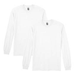 Gildan Herren DryBlend Langarm T-Shirt Style G8400, 2er-Pack Hemd, Weiß, XL von Gildan