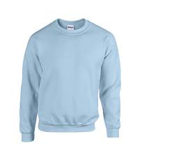 Gildan Herren Fleece Crewneck Sweatshirt Style G18000 Hemd, Blickdicht,1x Light Blue & 1x HL Kauf Notizblock, M von Gildan