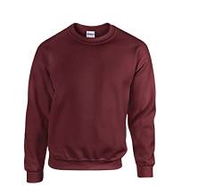 Gildan Herren Fleece Crewneck Sweatshirt Style G18000 Hemd, Blickdicht,1x Maroon & 1x HL Kauf Notizblock, L von Gildan