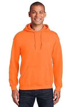 Gildan Herren Fleece Hoodie Sweatshirt, Style G18500, Multipack Hemd, Blickdicht, Safety Orange (1er-Pack), Large von Gildan