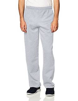 Gildan Herren Fleece-Hose mit offenem Boden und Taschen Trainingshose, Grau-Sport Grey, Groß von Gildan