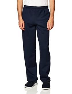 Gildan Herren Fleece-Hose mit offenem Boden und Taschen Trainingshose, Marineblau, Groß von Gildan