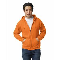 Gildan Herren Fleece Zip Hoodie Sweatshirt Style G18600 Multipack Hemd, Safety Orange (1er-Pack), X-Large von Gildan