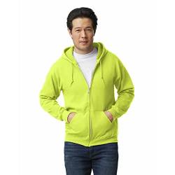 Gildan Herren Fleece Zip Hoodie Sweatshirt Style G18600 Multipack Hemd, Sicherheitsgrün (1er-Pack), X-Large von Gildan