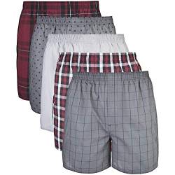 Gildan Herren Gewebte, Multipack Boxershorts, Rot/Grau (5er-Pack), XX-Large von Gildan