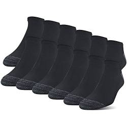 Gildan Herren Polyester, halbgepolstert, 12 Stück Socken, Schwarz, Shoe Size: 6-12 (12er Pack) von Gildan