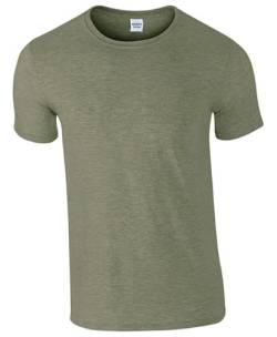 Gildan Herren Softstyle T-Shirt, Grün (Heather Military Green), L (3er Pack) von Gildan