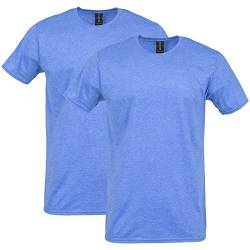 Gildan Herren Softstyle T-Shirt aus Baumwolle, Stil G64000, Multipack Hemd, Heather Royal (2er-Pack), XXL von Gildan