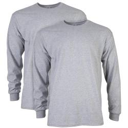 Gildan Herren Ultra Cotton Langarm, Stil G2400, Multipack T-Shirt, Grau-Sport Grey, XXXXX-Large (2er Pack) von Gildan