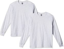 Gildan Herren Ultra Cotton Langarm Style G2400, Multipack T-Shirt, Aschgrau (2er-Pack), L von Gildan