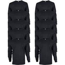 Gildan Herren Ultra Cotton Langarm Style G2400, Multipack T-Shirt, Schwarz (10 Stück), 4X-Groß (10er Pack) von Gildan