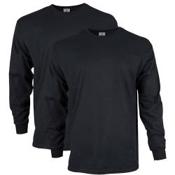 Gildan Herren Ultra Cotton Langarm Style G2400, Multipack T-Shirt, Schwarz (2er-Pack), 4X-Groß von Gildan