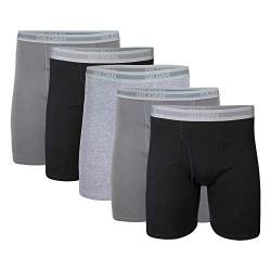 Gildan Herren Unterwäsche Boxershorts, Multipack Retroshorts, Schwarz/Anthrazit/Sportgrau (5er-Pack, Klassische Länge), Medium von Gildan