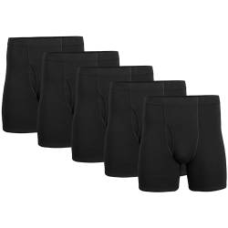 Gildan Herren Unterwäsche mit verdecktem Bund, Boxershorts, Multipack Retroshorts, Schwarz (5er-Pack), X-Large von Gildan